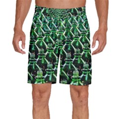 Bottles Green Drink Pattern Soda Refreshment Men s Beach Shorts by Ravend