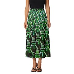 Bottles Green Drink Pattern Soda Refreshment Classic Midi Chiffon Skirt by Ravend