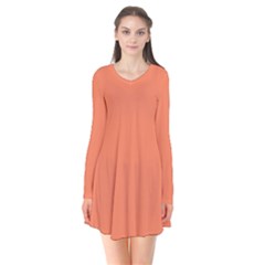 Basket Ball Orange	 - 	long Sleeve V-neck Flare Dress by ColorfulDresses