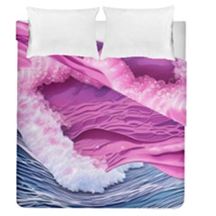 Abstract Pink Ocean Waves Duvet Cover Double Side (queen Size) by GardenOfOphir