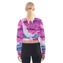 Abstract Pink Ocean Waves Cropped Sweatshirt View2