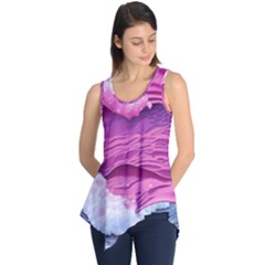 Abstract Pink Ocean Waves Sleeveless Tunic by GardenOfOphir