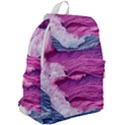 Abstract Pink Ocean Waves Top Flap Backpack View2