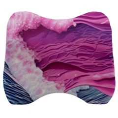 Abstract Pink Ocean Waves Velour Head Support Cushion by GardenOfOphir