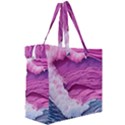 Abstract Pink Ocean Waves Canvas Travel Bag View3