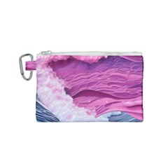 Abstract Pink Ocean Waves Canvas Cosmetic Bag (small) by GardenOfOphir