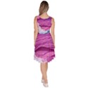 Abstract Pink Ocean Waves Knee Length Skater Dress With Pockets View4