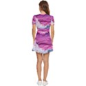 Abstract Pink Ocean Waves V-Neck High Waist Chiffon Mini Dress View4