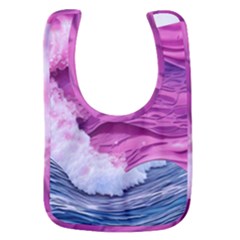 Abstract Pink Ocean Waves Baby Bib