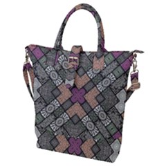 Mandala Decoration Floral Flower Indian Design Buckle Top Tote Bag by Ravend