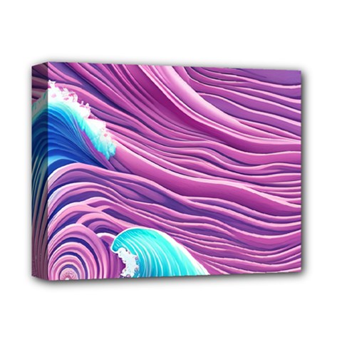 Pink Water Waves Deluxe Canvas 14  X 11  (stretched) by GardenOfOphir