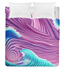 Pink Water Waves Duvet Cover Double Side (queen Size) by GardenOfOphir