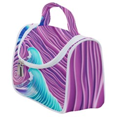 Pink Water Waves Satchel Handbag by GardenOfOphir