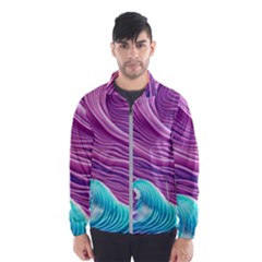 Pink Water Waves Men s Windbreaker by GardenOfOphir