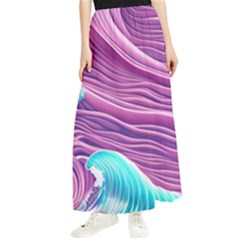 Pink Water Waves Maxi Chiffon Skirt by GardenOfOphir