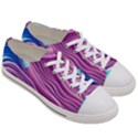 Pink Water Waves Women s Low Top Canvas Sneakers View3