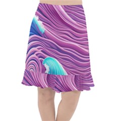 Pink Water Waves Fishtail Chiffon Skirt by GardenOfOphir