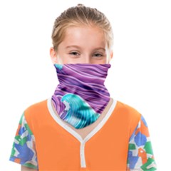 Pink Water Waves Face Covering Bandana (kids) by GardenOfOphir