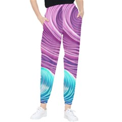 Pink Water Waves Tapered Pants by GardenOfOphir