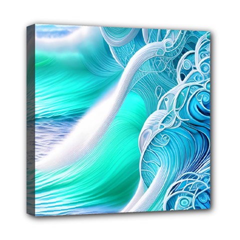 Pastel Simple Wave Mini Canvas 8  X 8  (stretched) by GardenOfOphir