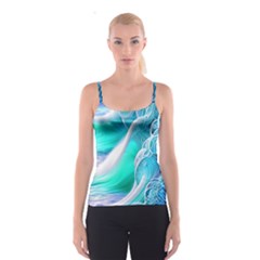 Pastel Simple Wave Spaghetti Strap Top by GardenOfOphir