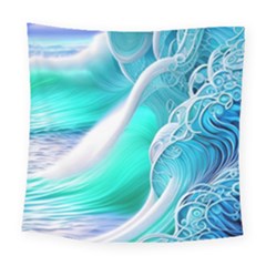 Pastel Simple Wave Square Tapestry (large) by GardenOfOphir