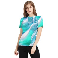 Pastel Simple Wave Women s Short Sleeve Rash Guard by GardenOfOphir