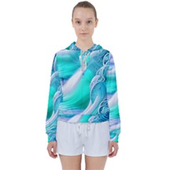 Pastel Simple Wave Women s Tie Up Sweat by GardenOfOphir