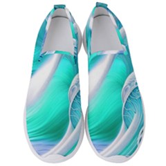 Pastel Simple Wave Men s Slip On Sneakers by GardenOfOphir