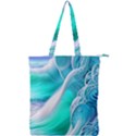 Pastel Simple Wave Double Zip Up Tote Bag View1