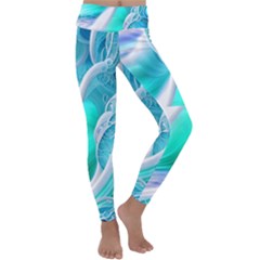 Pastel Simple Wave Kids  Lightweight Velour Classic Yoga Leggings by GardenOfOphir