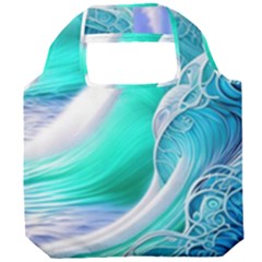 Pastel Simple Wave Foldable Grocery Recycle Bag by GardenOfOphir