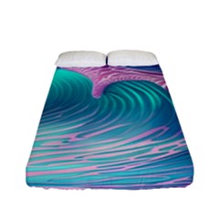 Pink Waves On The Beach Fitted Sheet (full/ Double Size) by GardenOfOphir