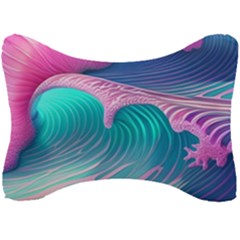 Pink Waves On The Beach Seat Head Rest Cushion by GardenOfOphir