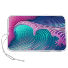 Pink Waves On The Beach Pen Storage Case (l) by GardenOfOphir