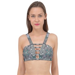 Mandala Decoration Floral Flower Indian Design Pattern Cage Up Bikini Top by Ravend