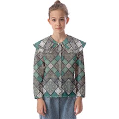 Mandala Decoration Floral Flower Indian Design Pattern Kids  Peter Pan Collar Blouse by Ravend