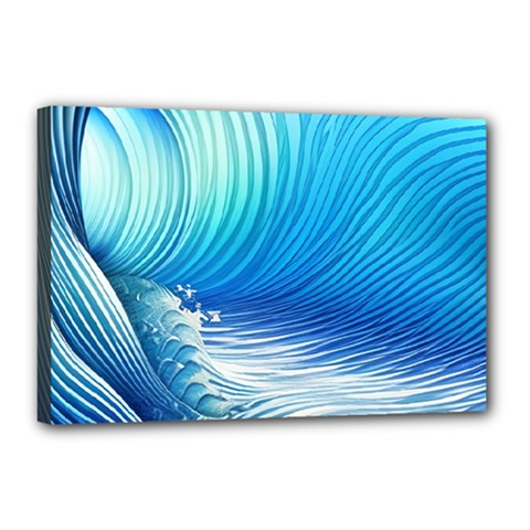 Nature s Beauty; Ocean Waves Canvas 18  X 12  (stretched) by GardenOfOphir