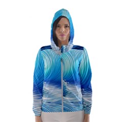 Nature s Beauty; Ocean Waves Women s Hooded Windbreaker by GardenOfOphir