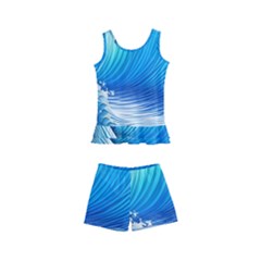 Nature s Beauty; Ocean Waves Kids  Boyleg Swimsuit by GardenOfOphir