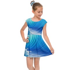 Nature s Beauty; Ocean Waves Kids  Cap Sleeve Dress by GardenOfOphir