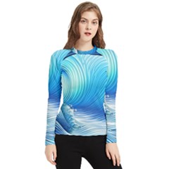 Nature s Beauty; Ocean Waves Women s Long Sleeve Rash Guard by GardenOfOphir