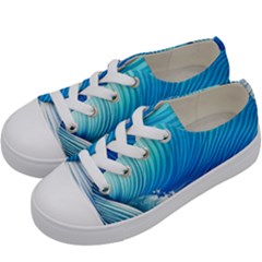 Nature s Beauty; Ocean Waves Kids  Low Top Canvas Sneakers by GardenOfOphir