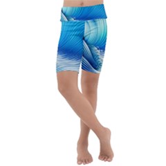 Nature s Beauty; Ocean Waves Kids  Lightweight Velour Cropped Yoga Leggings by GardenOfOphir