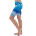 Nature s Beauty; Ocean Waves Kids  Lightweight Velour Cropped Yoga Leggings View2