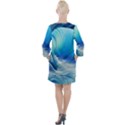 Nature s Beauty; Ocean Waves Open Neck Shift Dress View2