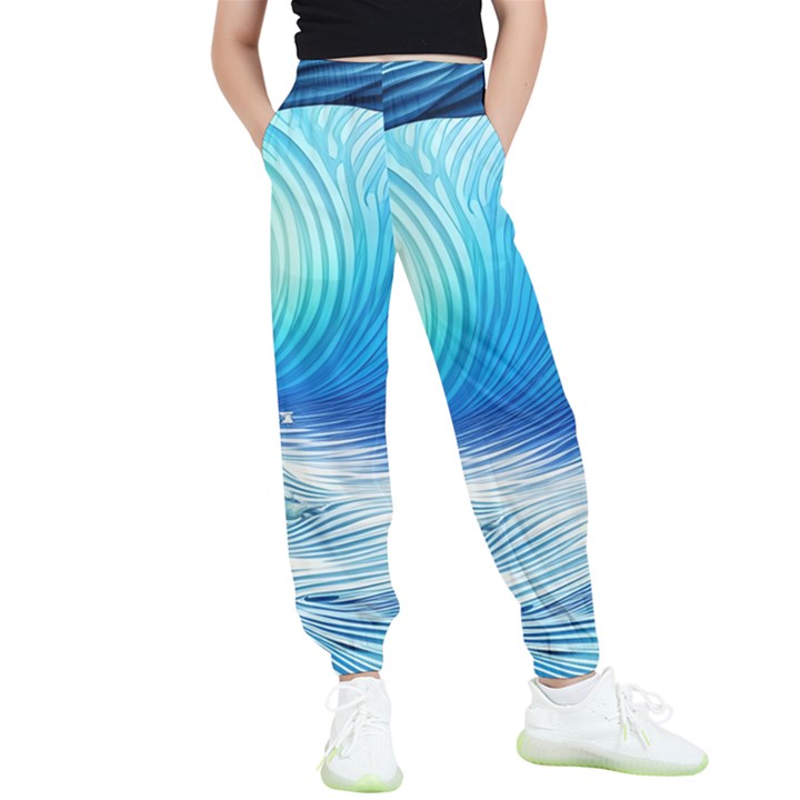 Nature s Beauty; Ocean Waves Kids  Elastic Waist Pants