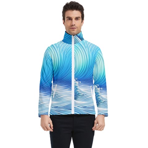 Nature s Beauty; Ocean Waves Men s Bomber Jacket by GardenOfOphir