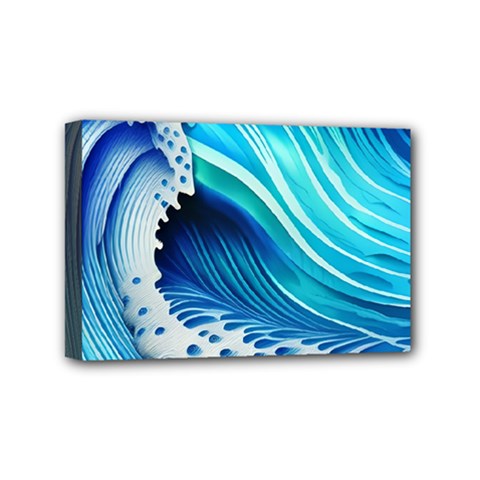 Blue Water Reflections Mini Canvas 6  X 4  (stretched) by GardenOfOphir