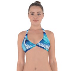 Blue Water Reflections Halter Neck Bikini Top